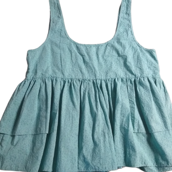 Free People Romance peplum tank teal size M - Picture 5 of 8